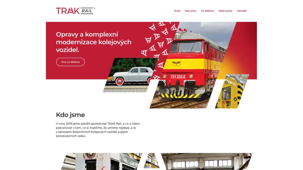Webové stránky TRAK Rail, s.r.o.